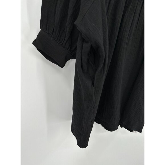 Pomander Place by Tuckernuck Black Gauze Millie Dress sz M Mini Length Swing - Picture 4 of 10